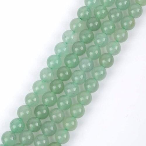 Wholesale 4 6 8 10 12mm Natural Green Aventurine Stone Round Beads for Making Bracelet Necklace Jewelry Accessories Perles