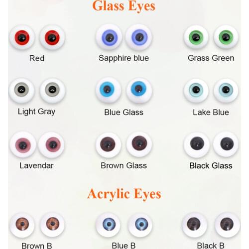 Doll BJD Eyes Craft Glass Acrylic Safety Animal Toy EyeBall 1/3 1/4 1/6 1/8 Grey Green Blue 6 8 10 12 14 16 18mm BJD Accessories