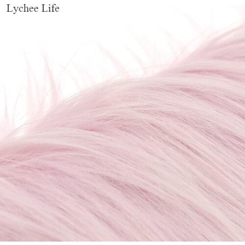 Lychee Life 50x80cm Imitation Fox Fur Long Pile Clothing Plush Sewing Fabric Home Decoration Diy Accessories