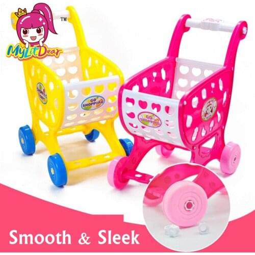 MylitDear Mini Kid Simulate Supermarket Shopping Cart Pretend Play Toys Children Mini Plastic Trolley Play Toy Gift for Children