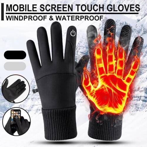 Motorcycle Gloves Winter Faux Fleece Full Finger Touch Screen Motocross Gloves Anti-slip Outdoor Skiing Cycling Riding Guantes