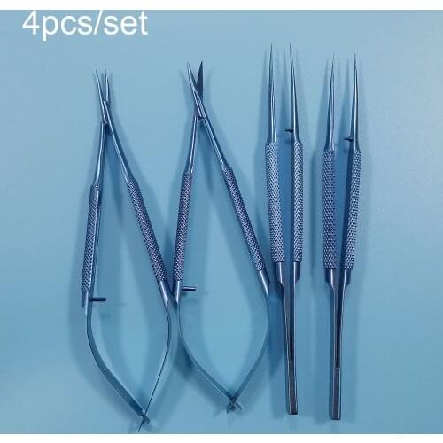 12cm itanium alloy instruments set forcep needle holder scissor Ophthalmic instruments
