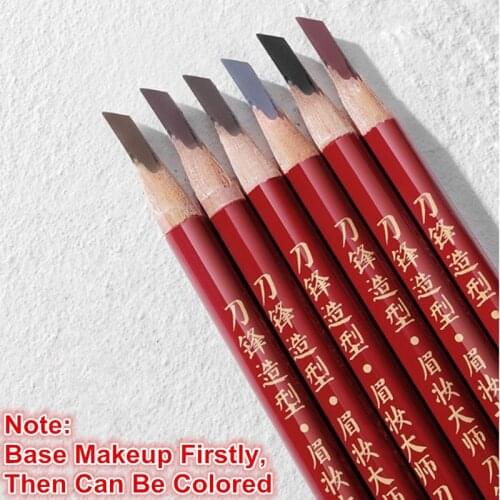6 Colors Set Eyebrow Pencil Pull Cord Peel-off Brow Pencil for Marking, Outlining, Tattoo Tint Makeup Microblading Eyebrow PMU