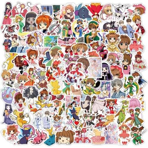 10/50/100Pcs Card Captor Sakura Kinomotosakura Stickers Creative Suitcase for Laptop Luggage Waterproof Toy Sticker