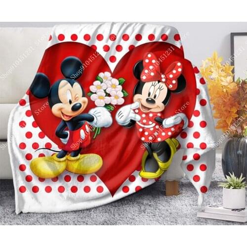 Disney Mickey Minnie Mouse Blanket Plush Velvet Bed Home Olaf Bambi Maire Cat Throw Sofa Blankets Children Girls Boys Gifts NEW