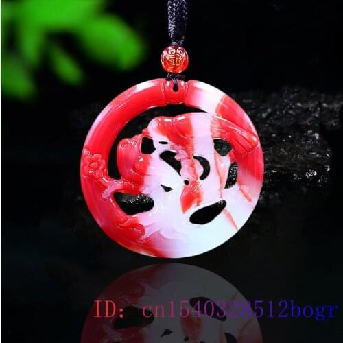 Jade Bird Pendant Chinese Jadeite Natural Double sided Gifts Red White Carved Charm Necklace Fashion Jewelry Lovebirds Amulet