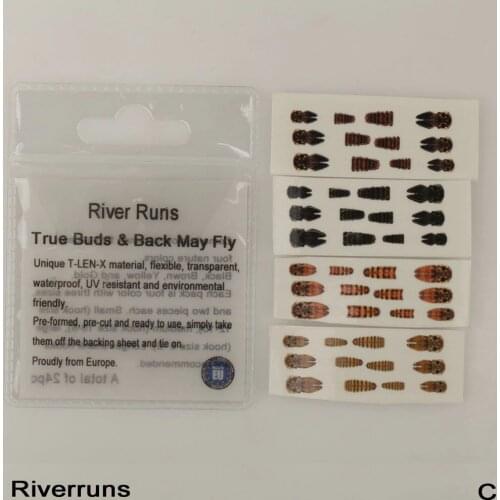 Riverruns Realistic Flies 24pcs/Bag May Nymph Flies Bud Back 4 Color 3 Size Fly
