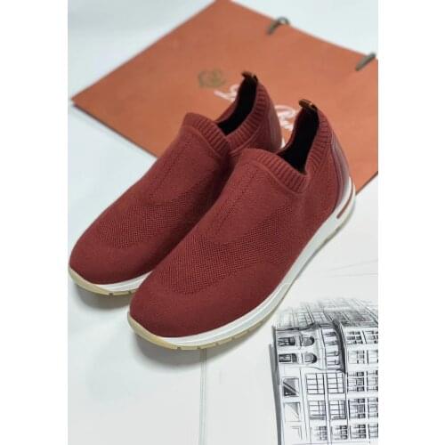 Luxury Men Brand Shoes Knitted Sneakers Slip On Male Loafers Breathable Mules Casual Flat Shoes Summer Outwear Walking Men Shoes