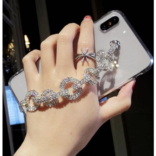 Luxury Diamond Bracelet Case for iPhoneX XR XS Max 7 8 Plus 12 11 Pro Max 6 6S Plus SE 2020 Cover Fashion Transparent TPU Funda