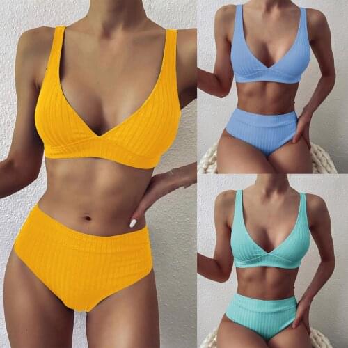 Sexy Bikini Set Women 2 Pieces Swimsuit Push Up Swimsuit Two Piece Filled Solid Brazilian Swimwear Beachwear купальник слитный