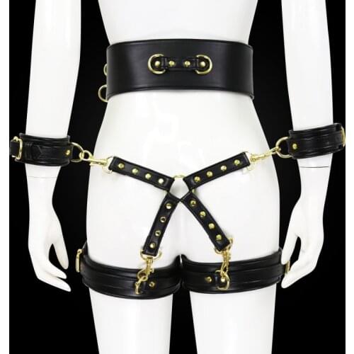 Sexual Kit Straps Bondage Harness Leather Metal Gay Fetish Men Corset Belt Bdsm Sex Cuffs Sm Toys for Couples Play Adult Games