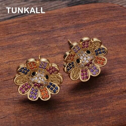 Drop Earrings New Brass Earrings zircon Hip Hop Bling Bling Iced Out Fashion Jewelry For Party E013