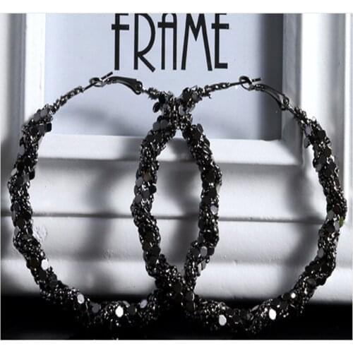 Extra Large Non Pierced Earrings for Women Men Big Round Circle Clip On Hoop Earrings Hypoallergenic