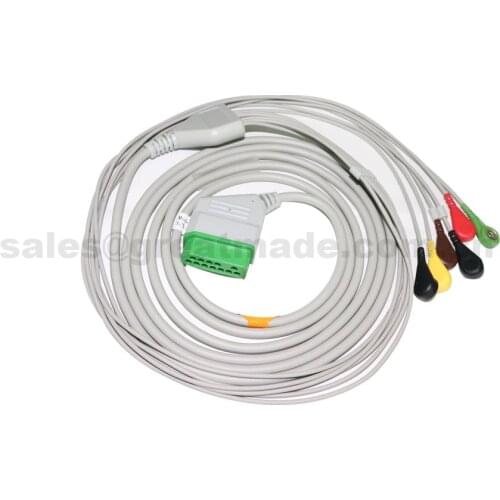 Compatible nihon kohden BR-906 6 lead ecg cable connector medical ecg cables