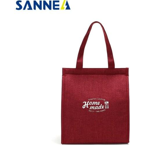 SANNE New Style 10L Portable Aluminum Foil Insulation Lunch Bag waterproof Thermal Lunch Bag Solid Color Cake Ice Bag Bento Box