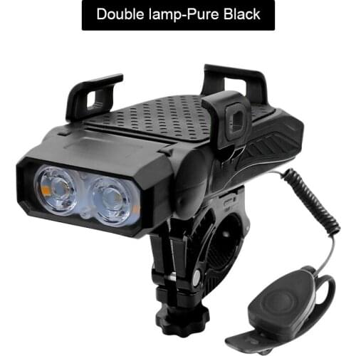 4 IN 1 Led Bicycle Light Front USB Rechargeable Horn Phone Holder Bike Lamp Flashlight For Cycling Night Riding Lantern 5 Modes