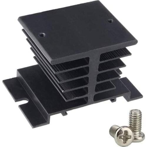 SSR Solid State Relay Radiator Aluminum Heat Sink Dissipation Radiator Black 80*50*50mm Suitable For less than 15A SSR Relay