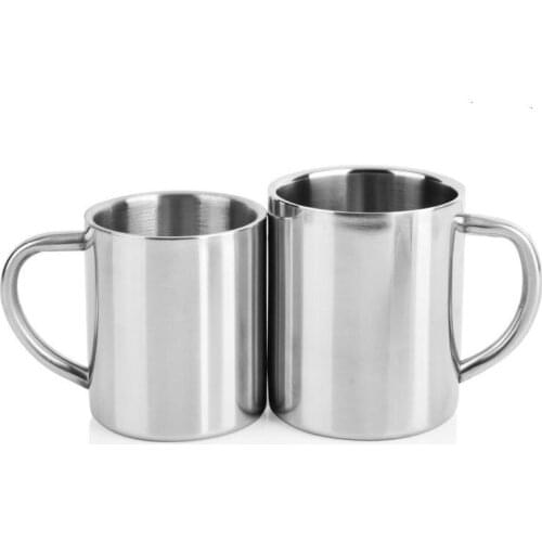 Thickened 304 Stainless Steel Double-layer Mug Creative Mouth Cup Childrens Cup Water Cup Milk Cup Coffee Beverage Tea Cup
