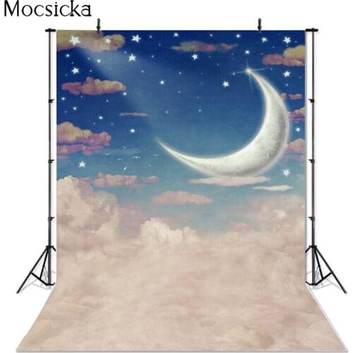 Vinyl Photography Background Computed Printed Children Moon Star Sky Backgrounds for Photo Studio F-2733
