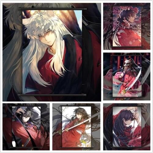 WTQ InuYasha Canvas Painting Anime Posters Manga HD Print Wall Decor Retro Poster Wall Art Picture Room Decor Home Decor