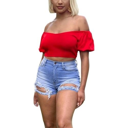 Women Denim Shorts Fashion New 2021 High Waist Ripped Jeans Close-Fitting Pants Short Pants for Women Summer Short Jeans