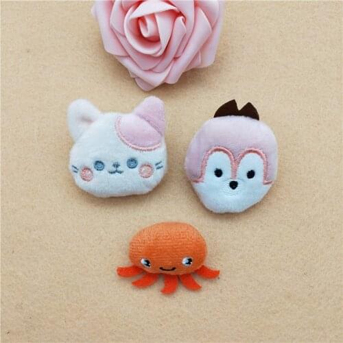 10Pcs/Lot DIY Handmade Cartoon Octopus Penguin Dolls Appliques For Clothes Sewing Decoration Brooch Accessories Patches