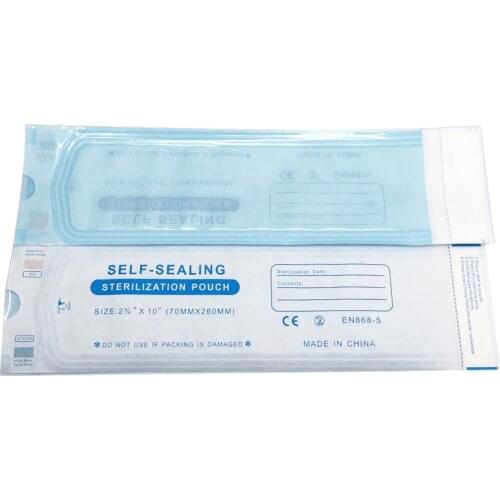 200pcs/Pack 70*260mm Dentista Self Sealing Sterilization Pouch Dentistry Medical Grade Paper+CPP/PET Film Odontologia Dental