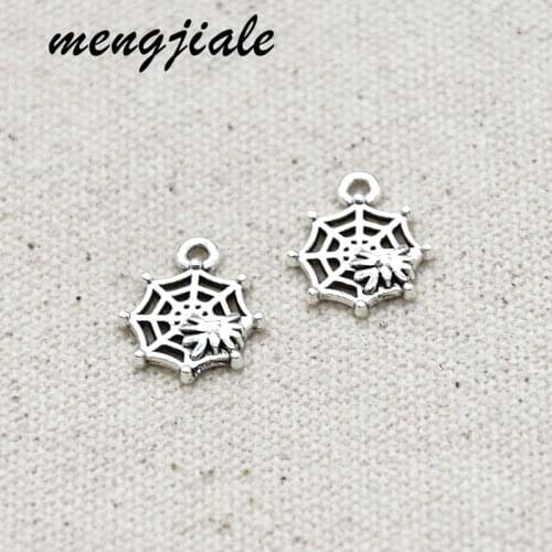 Hot sell 30pcs metal antique silver Cobweb charms Spider Web charms pendant for necklace bracelet jewelry findings 16*13mm
