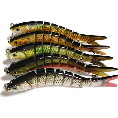 3d 13.5/10cm 25/11g Bionic Swimming Minnow Lure Multi-section Hard Bait For Fishing Jerkbait Trolling Swim