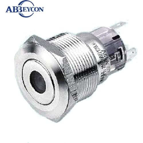 ABBEYCON 22mm dot led illuminated stainless steel RGB latching led push button switches 220V 22mm RGB led switch