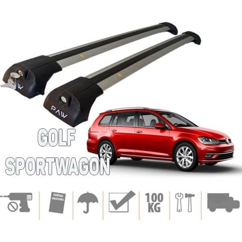 Paw Lockable Aluminium Roof bars for cars with flush roof for VOLKSWAGEN Golf Wagon