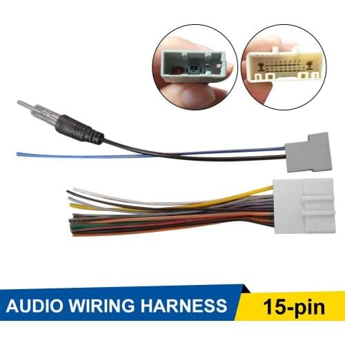 Car Stereo CD Player Wiring Harness Antenna Adapter 15 Pin Wiring Cable Radio Installation Plug for Nissan Subaru Infiniti