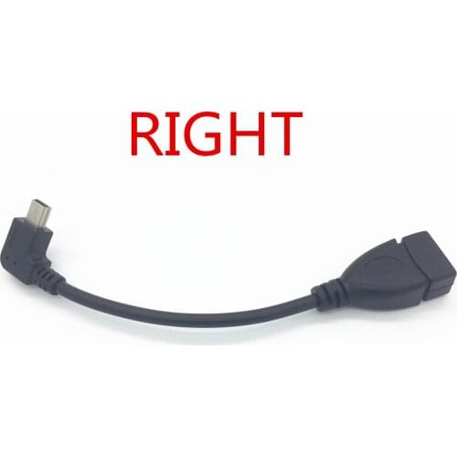 Free Shipping 90 Degree Right Angle Mini 5pin USB Male To USB Female Charger Data Adapter Cable