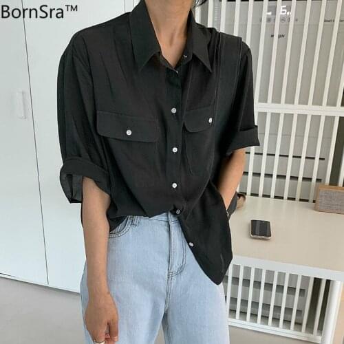 Bornsra Black Blouses