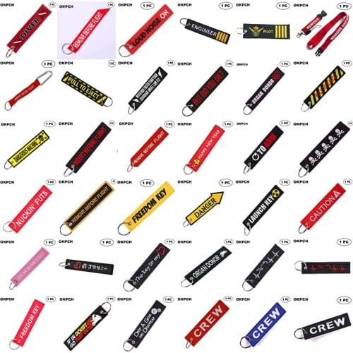 1 PC Novelty Keychain Launch Key Chain Bijoux Keychains for Motorcycles and Cars Key Tag New Embroidery Key Fobs