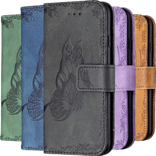 Retro Big Butterfly Flip Leather Phone Case For iPhone 12 mini 11 Pro Max XR X XS Max 6 6S 7 8 Plus SE 2020 Holder Book Cover