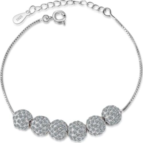 Net red Korean version of personality temperament sweet romantic wild crystal silver plated bracelets JO009