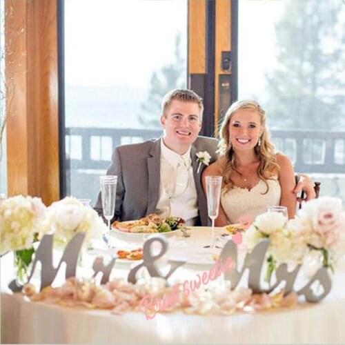 Wood Mr & Mrs Sign Sweetheart Wooden Wedding Letter Rustic Signs Photo Props Banner DIY Wedding Decorations Party Table Sign