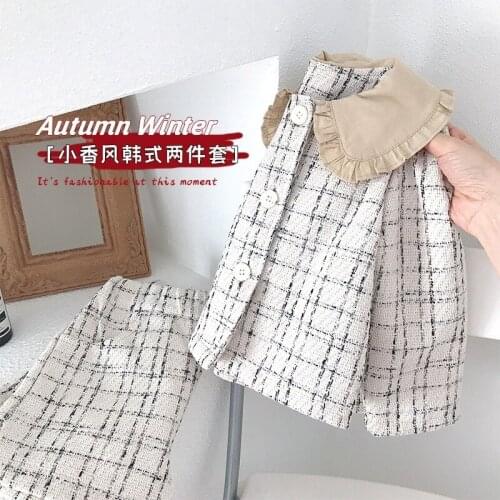 Boutique Kids Clothing Clothes for Baby Born Girl Sweater Plaid Jacket+ Shorts Pant Cotton Autumn 2021 Infant Clothes