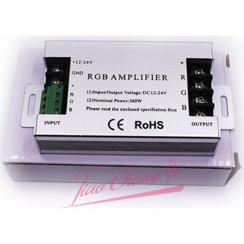 DC12V-24V 30A 360W Aluminum RGB led Amplifier controller For RGB SMD 5050 3528 LED Strip