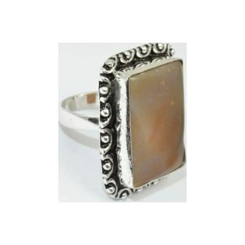 Agates Ring Silver Overlay over Copper, USA Size : 7.75 , R1823
