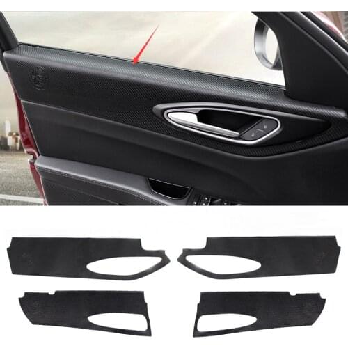 Leather Door Panel Protective Decorative Stickers Carbon Fiber Pattern For Alfa Romeo Giulia