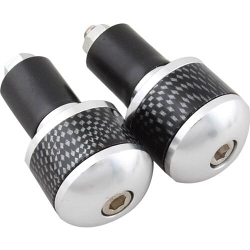 Motorbike Carbon 7/8" Handle Bar Grip End Plug Ends Anti Vibration Balance 22mm Caps For Harley Yamaha KTM Cafe Racer Bobber