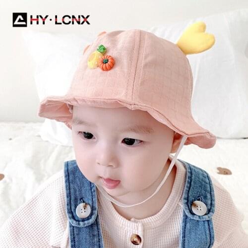 New child cotton hat new spring autumn baby fisherman hat boy girl outdoor bucket hat child cute love hat girl casual sun hat