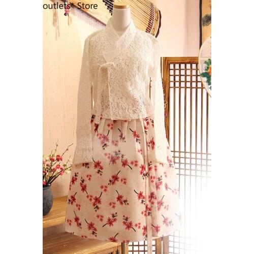 New Hanbok Korean Traditional Hanbok Dress Modernized Hanbok Embroidery Dress Long Sleeve Costume Ethnic Dance