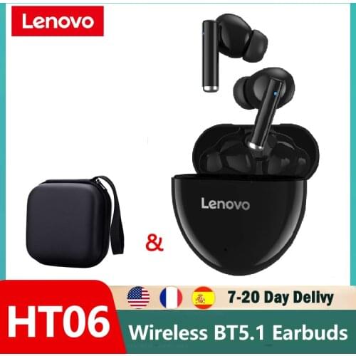 New Lenovo HT06 TWS Wireless Headphones 5.0 Earphone Noise Cancelling Headset Music In-ear Earbuds For Android IOS Smart Phone