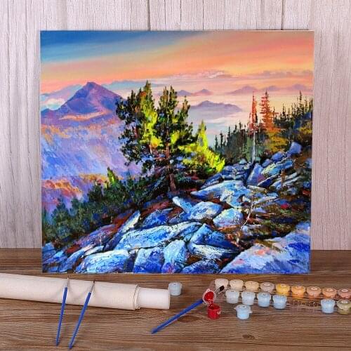 Landscape Morning In Gorgan Paint By Numbers Kit Oil Paints 50*70 Canvas Pictures Decorative Paintings For Wholesale