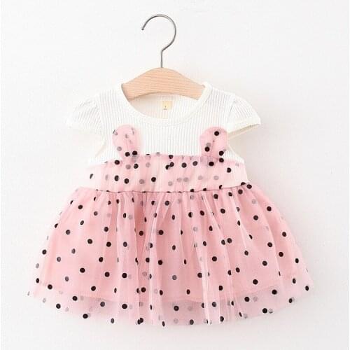 Baby Girls Princess Dress 2021 New Summer Infant Clothes Toddler Girl Polka Dot Mesh Princess Vestidos Newborn Costumes