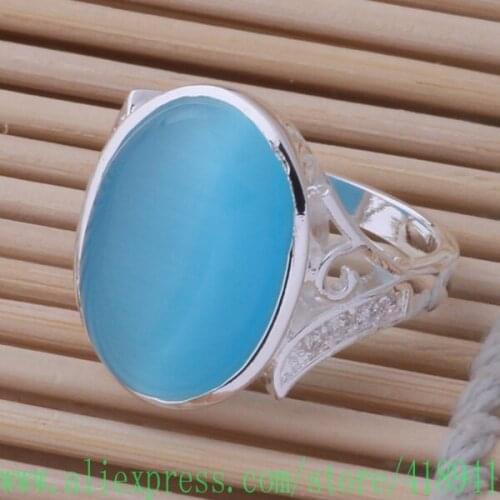 Silver Plated ring, Silver Plated fashion jewelry, delicate sea blue /eldancka bmfakdma AR391