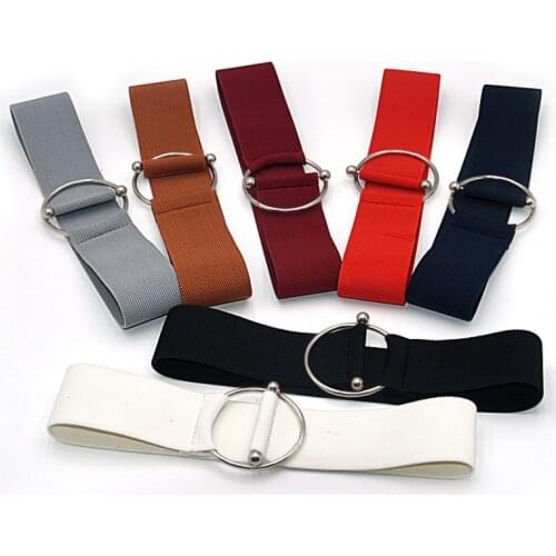 Belts for Women Simple Waist Elastic Ladies Band Round Buckle Decoration Coat Sweater Fashion Dress